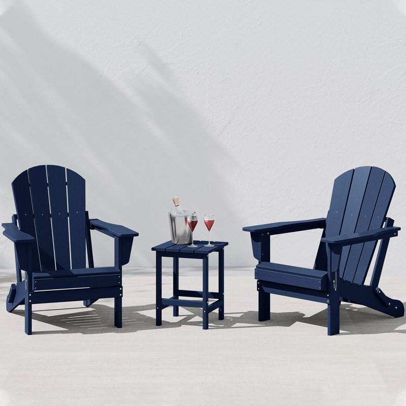 Wade Logan® Laguna 2 - Person Plastic Folding Adirondack Chair
